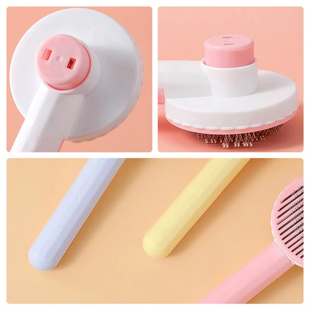Pet Hair Remover Dog Cat Comb Grooming Massage Deshedding Self Cleaning Brush 11