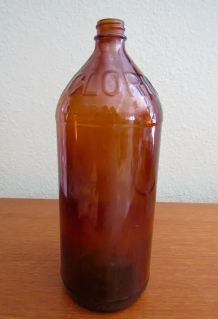 Vintage CLOROX  1-Pint Bottle Embossed Amber Brown/Golden Glass- Great Condition
