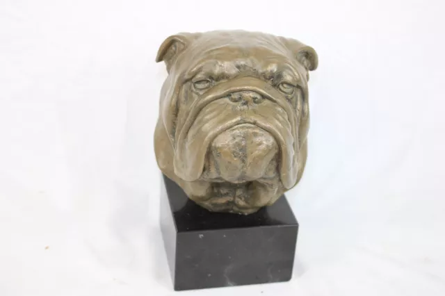 F  Heavy Vintage Resin Art Bull Dog Bust, Limited Edition 157/200