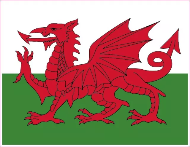 2x welsh flag stickers Baner Cymru wales car van laptop dragon decals