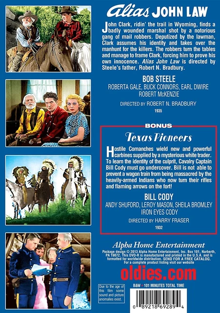 Alias john law 1935 texas pioneers 1932 dvd bill cody us