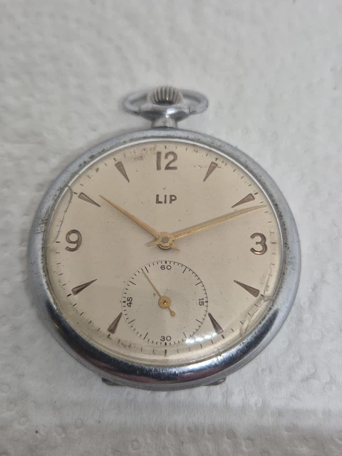 Montre Gousset Ancienne LIP à Restaurer – Pièce Vintage Avec Boîte D'origine (réf. 113-42/A3-3)