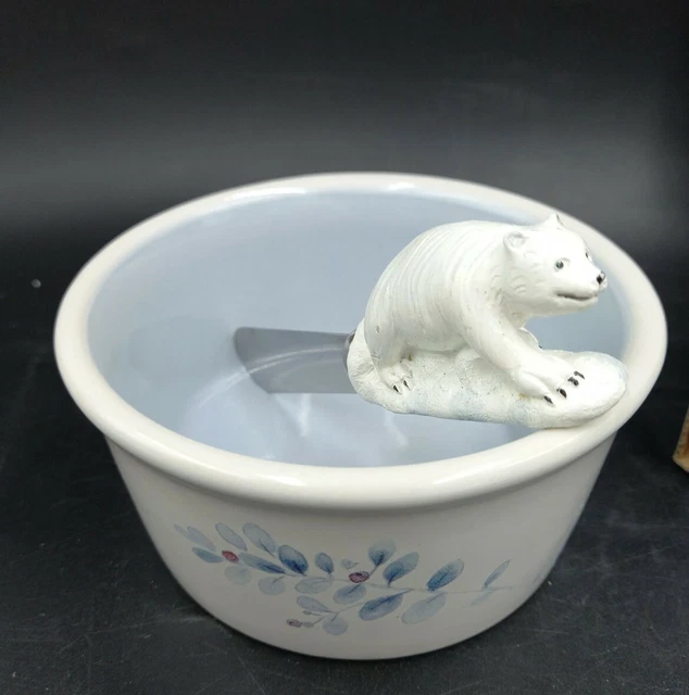 Pfaltzgraff Winter Frost Dip Mix Set  Polar Bear Rare Cheese Cracker