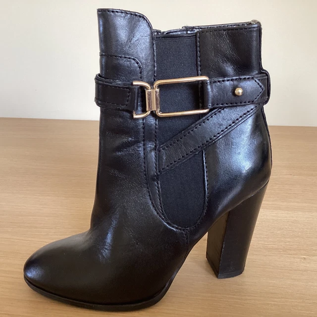 BLACK LEATHER Aldo Boots Size 3 £7.99 PicClick UK