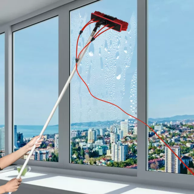 Window Solar Panel Cleaning Water Fed Pole Kit Water Fed Brush  26FT Durable New