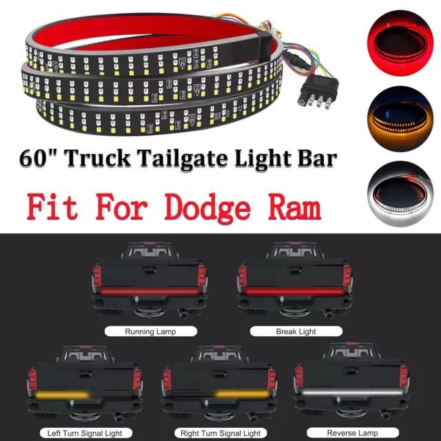 For Dodge Ram 1500 2500 3500 60" Car Tailgate LED Light Bar Brake Reverse Strip