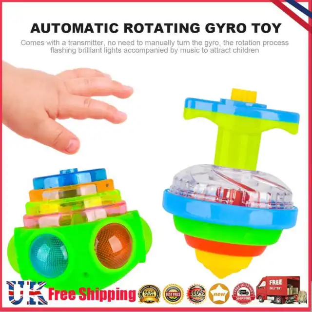 Colorful Flashing Gyro Spinning Toy Safe Music Rotating Toy for Kids Party Gifts