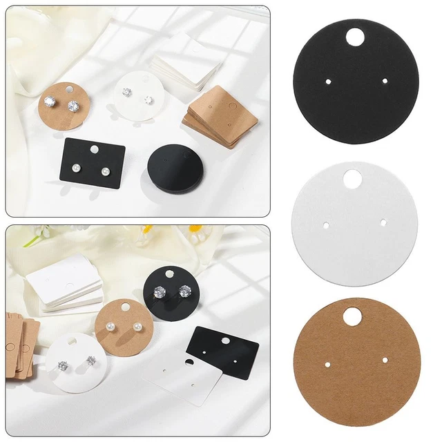 Kraft Paper Label Card Holder Tags Earring Display Cards 4.5cm Diameter Round
