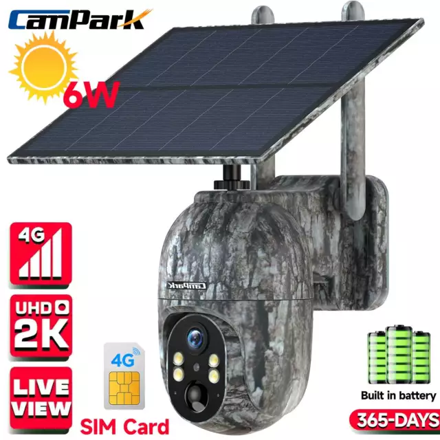 4G LTE Cellular Trail Camera 2.5K Solar Power Instant Alert 10400mAh Live view