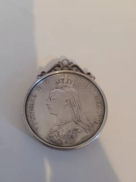 1887 Silver Crown In Mount