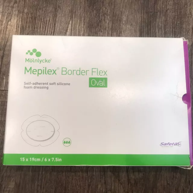 MOLNLYCKE Mepilex Border Flex 6" x 7.5" Silicone Dressing, Oval 583400 Box Of 5