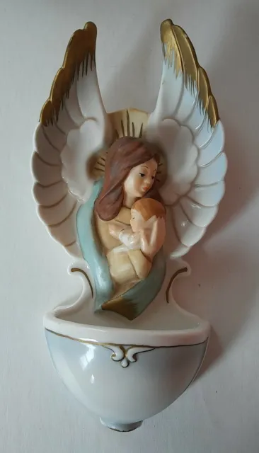 Vintage Goebel Hummel Angel with Child Holy Water Font excellent!