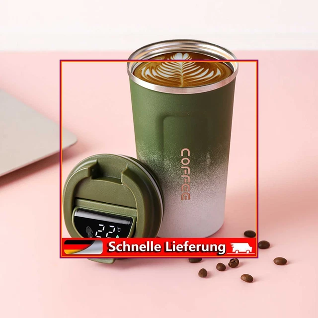510 ml taza de café HD LCD Smart medición de temperatura taza de coche (Gradient Green)