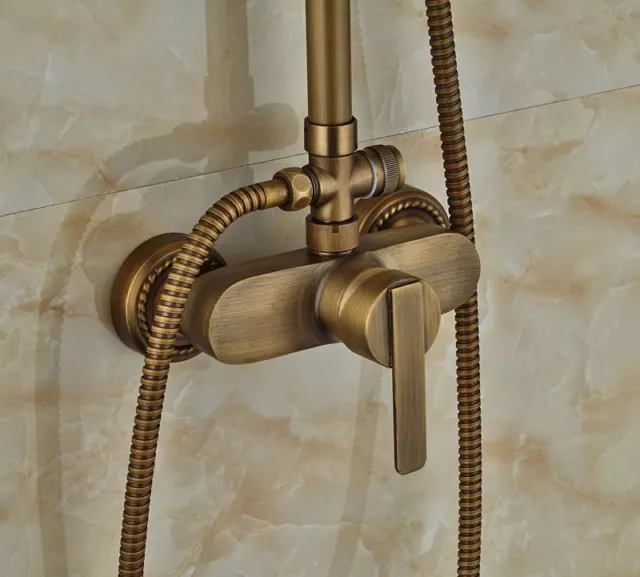 Unique Retro Wall Mounted Bathroom Handheld Shower Rainfall Old Style Dual Knob