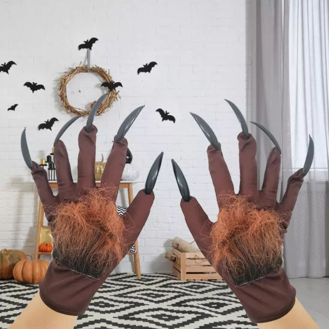 Halloween Wolf Gloves Hands Paws Wolf Costume Gloves Werewolf Gloves for Party