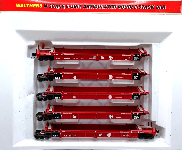932-8102 / Walthers 1;160 / 5 Wagons En Metal Articulés Transport De