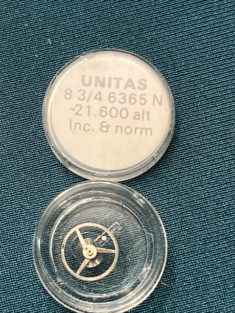 Balancier De Montre Unitas 8 3/4 - 6365 Pour Calibre Mécanique, 21600 Alt., Neuf Sans Étiquette