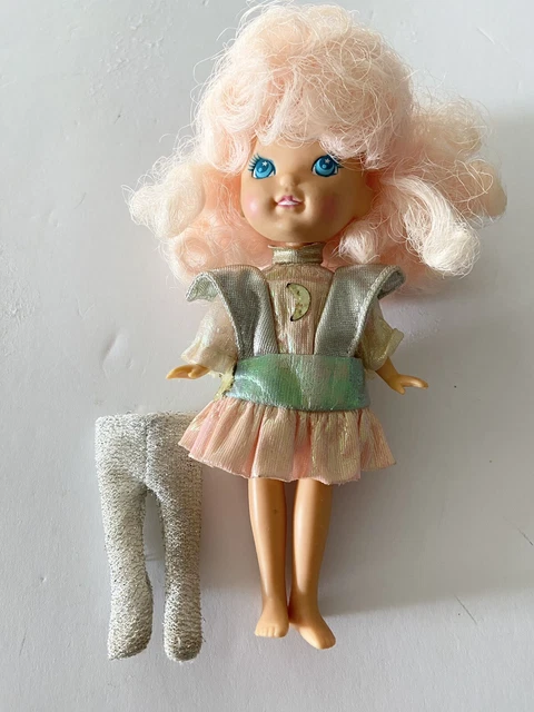 Vtg 1986 Hasbro Moon Dreamers Crystal Starr Doll Glow in the Dark Pink Hair