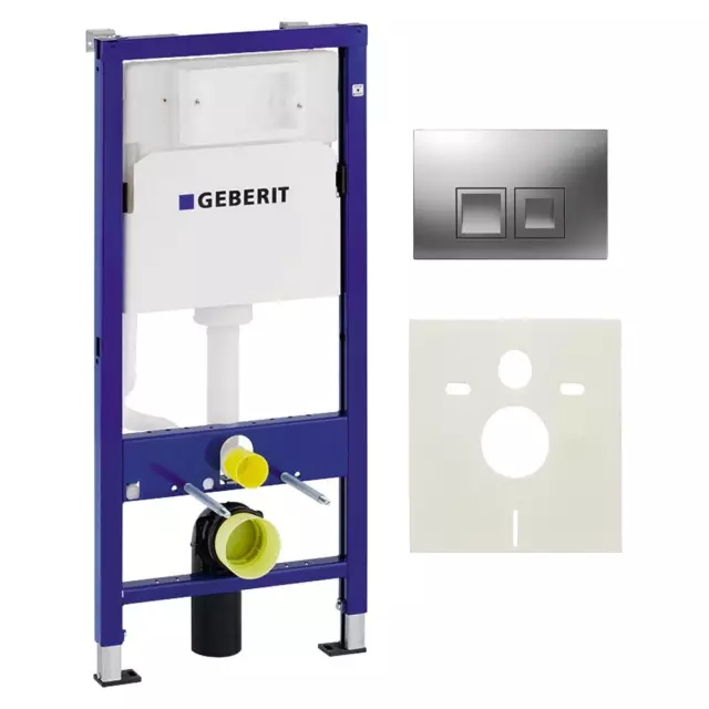 Geberit Duofix Basic Empotrado Pared 100 Delta 50 Cromado Mate Pulsador