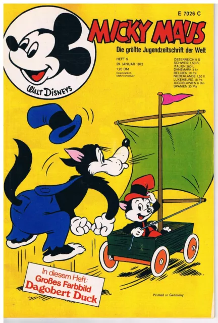 Ehapa - Micky Maus - Band 5 - Ausgabe 1972 - mit Gutschein und Beilage - M0485