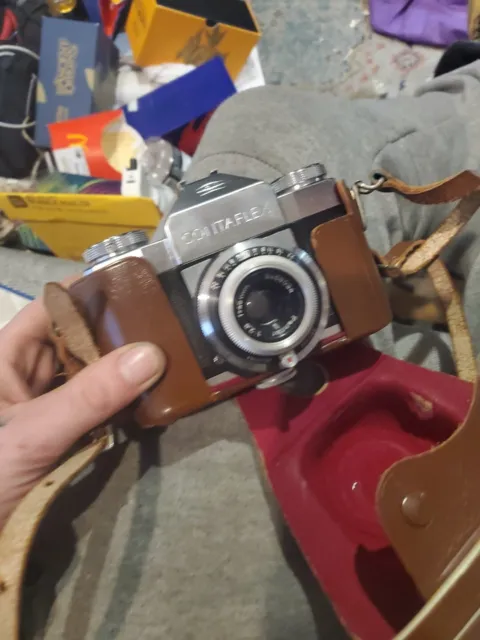 Zeiss Ikon Contaflex 35mm SLR Camera 45mm f/2.8 Leather Case