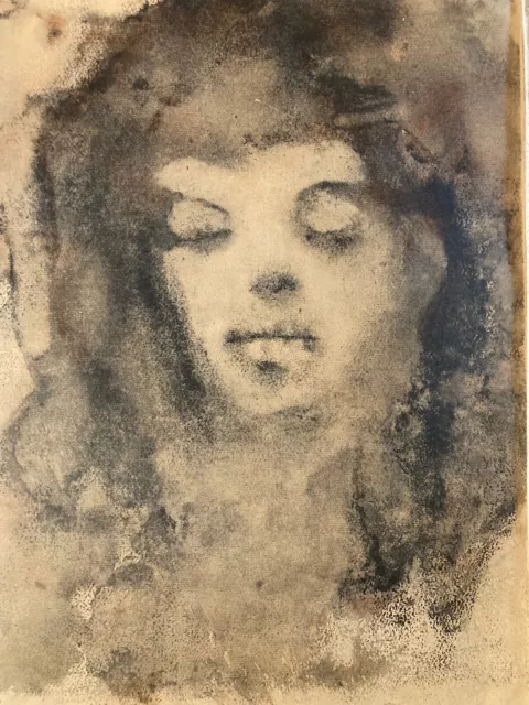 Très Belle Gravure Portrait Femme Expressionniste 1960 A Identifier Leonor Fini?