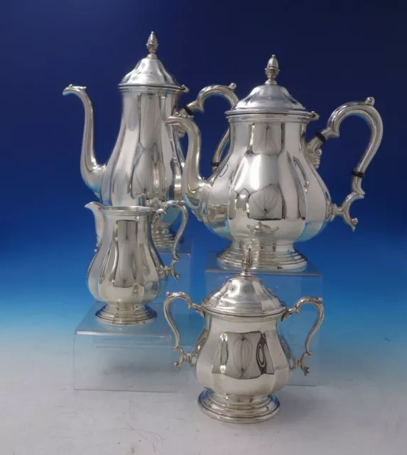 Rogers Sterling Silver Tea Set 4-Piece Coffee Tea Sugar Creamer (#5171)