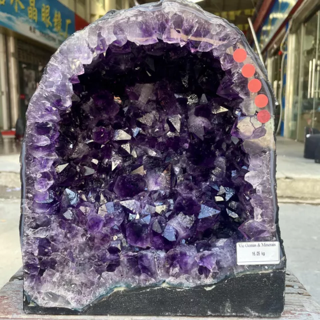 35.3LB Natural Amethyst Geode Quartz Crystal Cluster Cathedral Energy healing