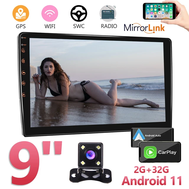 9" Android 11 Double 2DIN Car Stereo Radio MP5 Player GPS Wifi 2+32GB