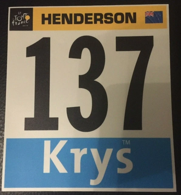 CYCLING Dossard Tour De France 2014 Greg HENDERSON