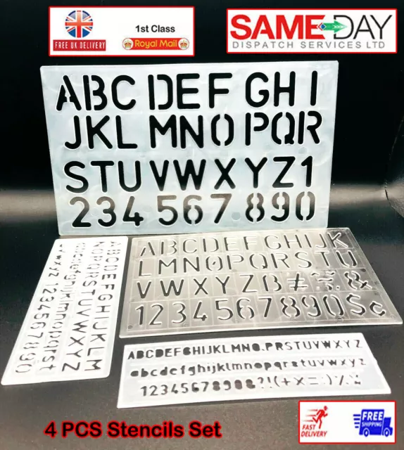 LETTER STENCIL SET Alphabet Letters Number Plastic Stencils Large