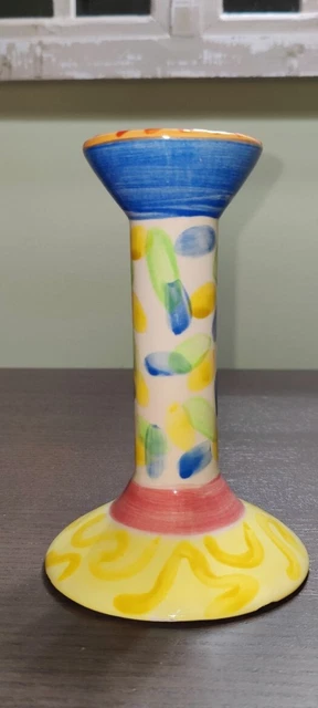 VNTG Vicki Carroll Candle Holder Bloomin Blossoms Signed Dated 1998 As Is