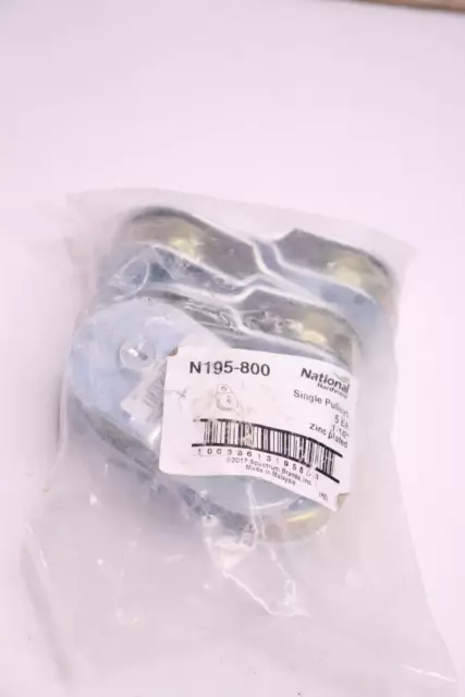 (5-Pk) National Hardware Single Pulley Zinc-Plated 1-1/2" N195-800