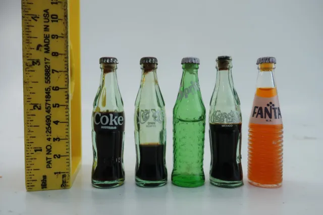 Coca Cola Sprite Fanta Orange Miniature Collectable 3" Glass Bottle Please Read