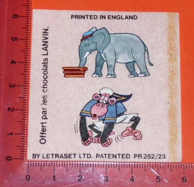 1977 Lanvin Chocolate Decal Decal For Circorama Circus Letterset