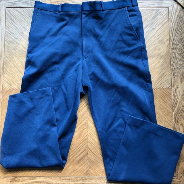 Vintage 60s Sears Best Kings Road Stretchslak 36x30 Slacks Pants Navy Blue
