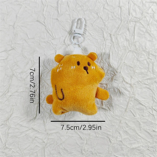Kawaii Squeak Bear Keychain Cute Plush Stuffed Bear Dolls Backpack Pendant