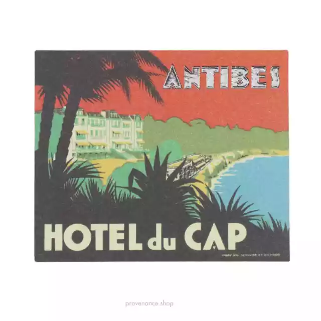 🔴 Hotel Label Sticker Postcard - Antibes Hotel Du Cap