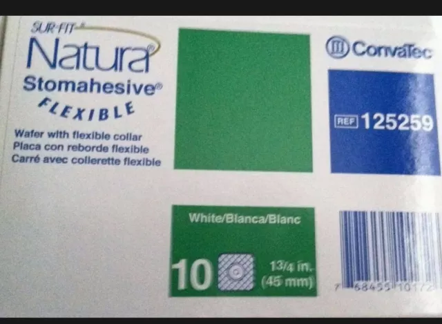 Convatec Box Of 10 Wafers 125259 And 401502 SurFit Natura Pouches 10 In Bag.