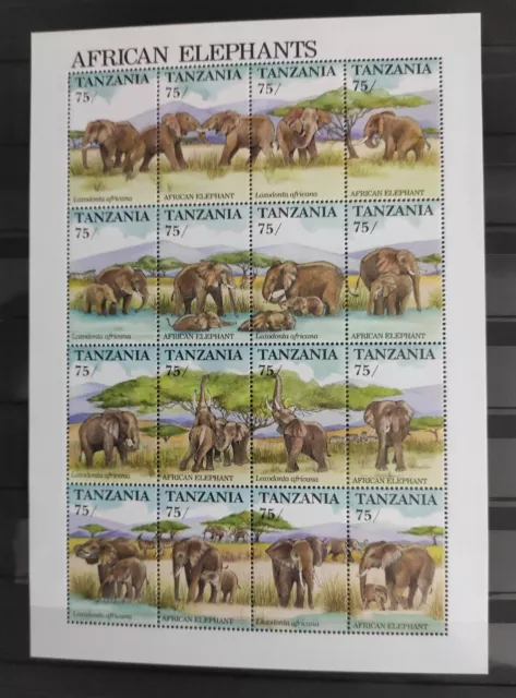 Timbre Stamp Big Bloc .. Tanzanie Y&T#741-56 Elephant Neuf**/Mnh-Mint 1991 ~E84