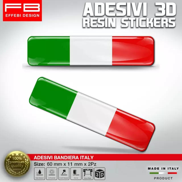 Adesivi Resinati Bandiera Nazionale Italia Italy Flag Italiana Auto Moto Bici 3D