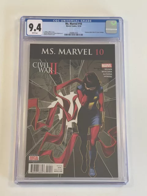 Ms. Marvel Kamala Khan #10 CGC 9.4 White Pages | Amazing Spider-Man #75 Tribute