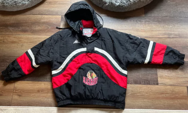 Vintage Chicago Blackhawks Puffer NHL Hockey Jacket 90s Size Large Turbo  Zone