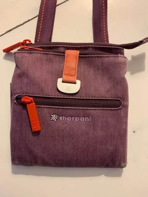 Sherpani Lima Crossbody Purse Purple Travel Bag Multiple Compartments & Pockets