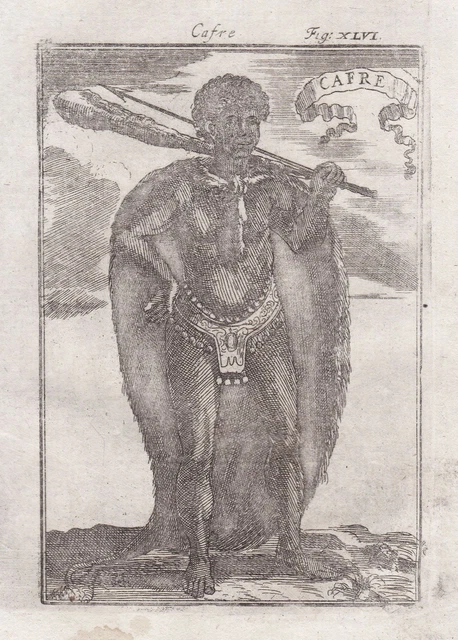 South African Nero African Souther Africa Mallet Incisione Engraving 1719