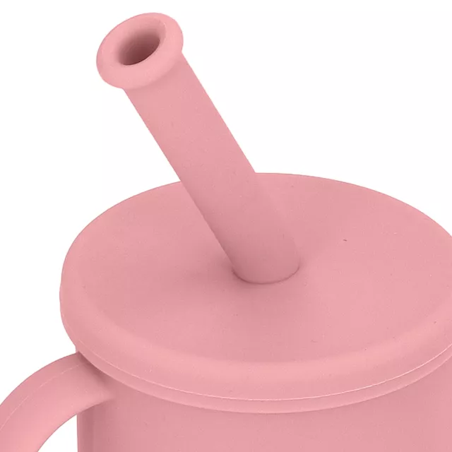 Silicone Baby Cup 2 In 1 Straw Cup Safe Spill Proof Removable Lid 150ml For