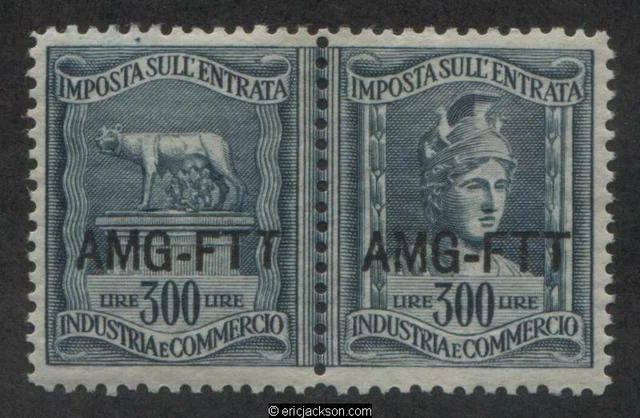 Trieste Industry & Commerce Revenue Stamp, FTT IC79 se-tenant pair, mint, VF