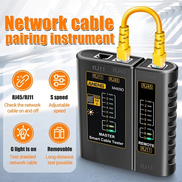 LAN CABLE TESTER Two Speed Onoff Test Rj45 Rj11 Rj12 Cat5 Utp Lan