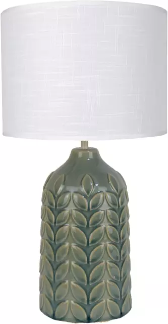 Bloom Ceramic Table Lamp - 16.5" Height, Glazed Celadon Ceramic Base, E27 Lamp H