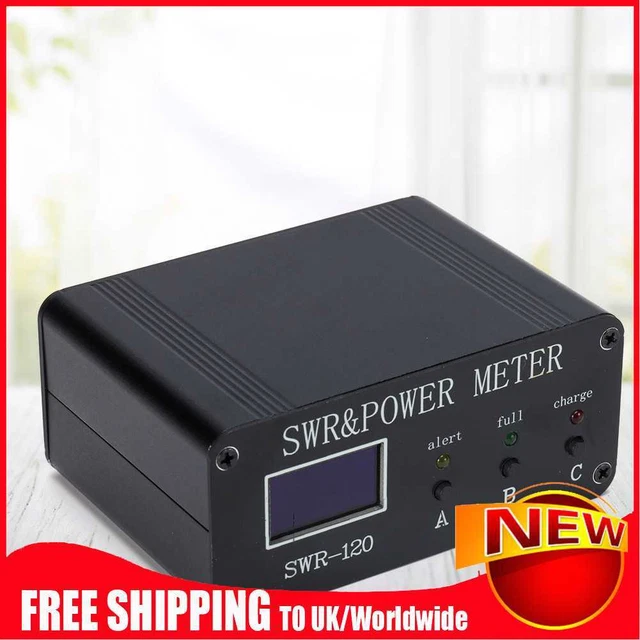 Misuratore Watt 1,8 MHz-50 MHz SWR FM AM CW SSB 0,5W-120W lega di alluminio con indicatore